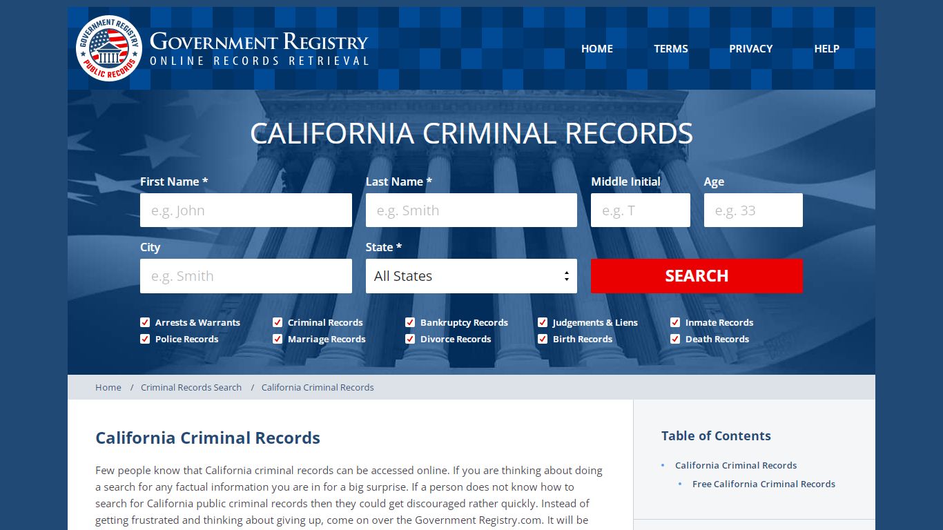 California Criminal Records | Criminal Records In California ...